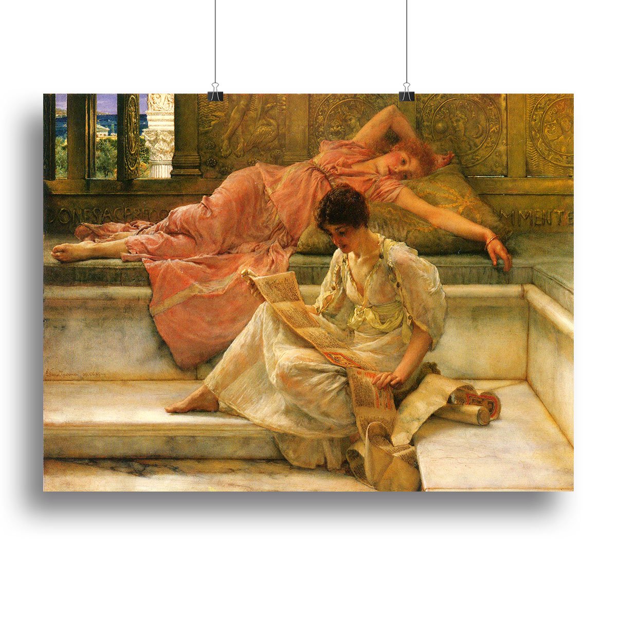 A favorite poet by Alma Tadema Canvas Print or Poster