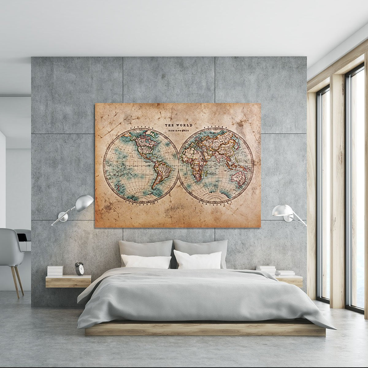 A genuine old stained World map Canvas Print or Poster