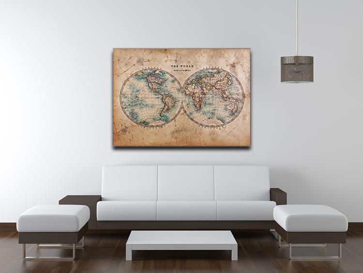 A genuine old stained World map Canvas Print or Poster - Canvas Art Rocks - 4