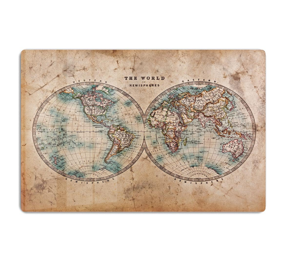 A genuine old stained World map HD Metal Print