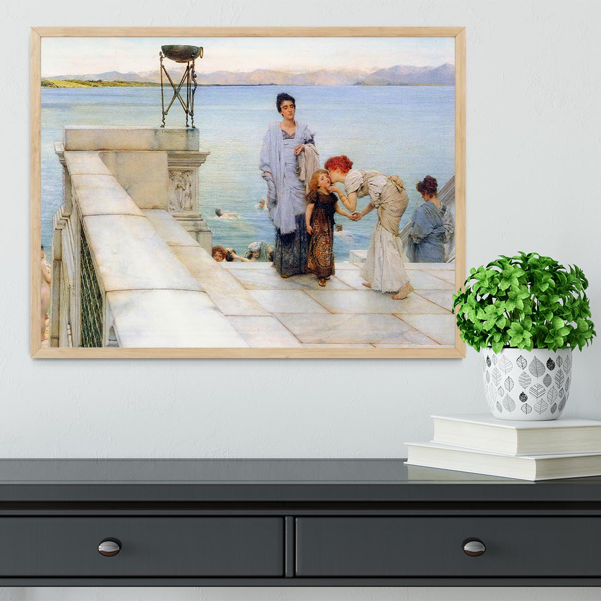 A kiss by Alma Tadema Framed Print - Canvas Art Rocks - 4