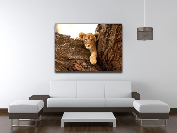 A little tiger cub look out for rocks Canvas Print or Poster - Canvas Art Rocks - 4
