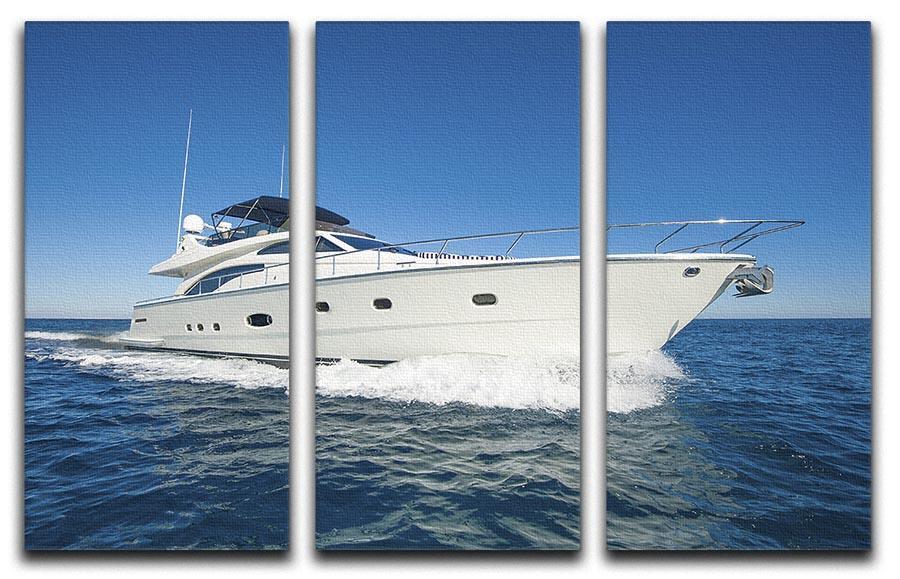 A luxury private motor yacht 3 Split Panel Canvas Print - Canvas Art Rocks - 1