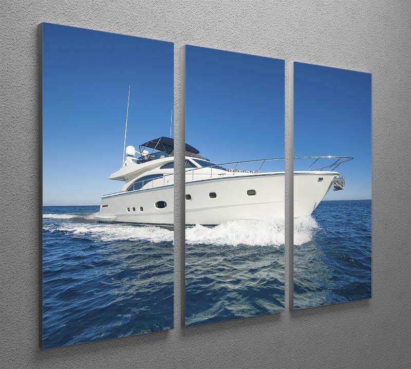 A luxury private motor yacht 3 Split Panel Canvas Print - Canvas Art Rocks - 2