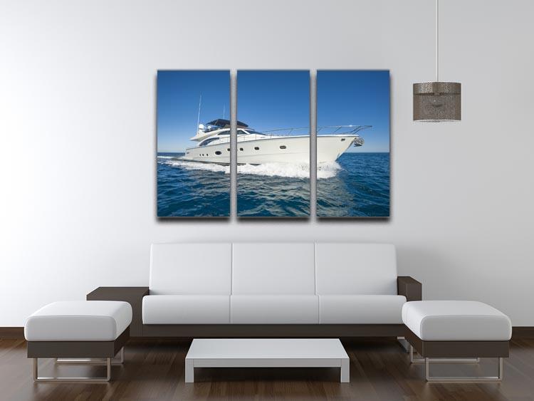 A luxury private motor yacht 3 Split Panel Canvas Print - Canvas Art Rocks - 3