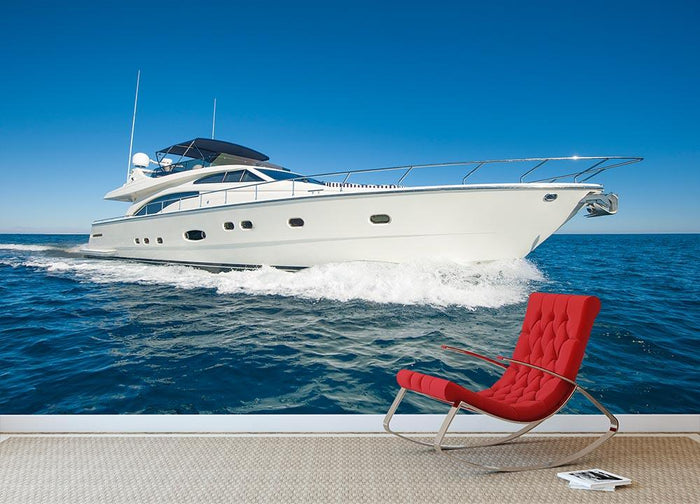 A luxury private motor yacht Wall Mural Wallpaper