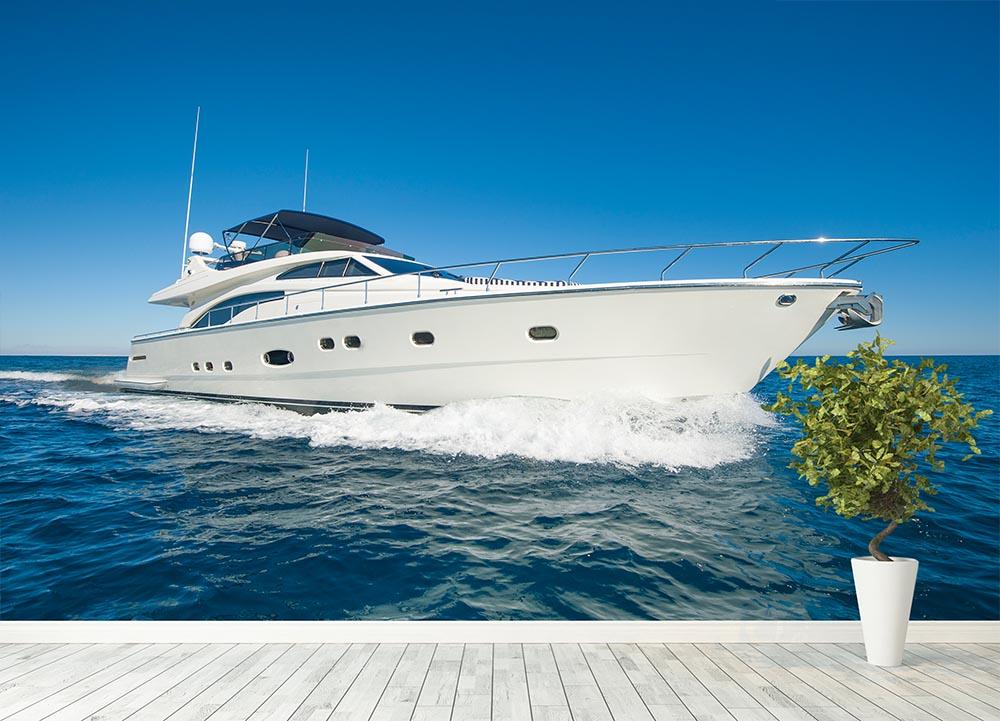 A luxury private motor yacht Wall Mural Wallpaper - Canvas Art Rocks - 4