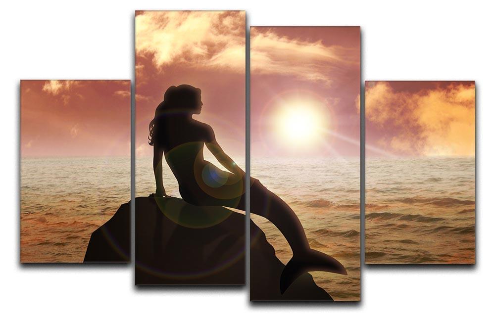 A mermaid sitting 4 Split Panel Canvas  - Canvas Art Rocks - 1