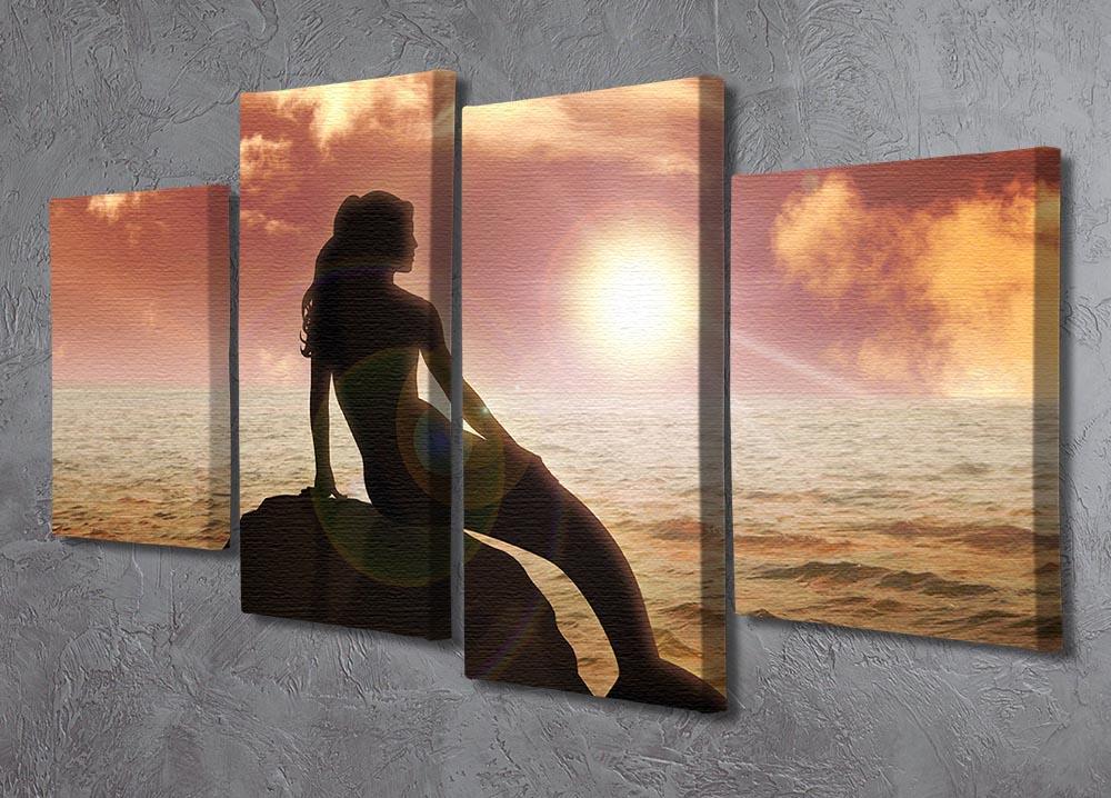 A mermaid sitting 4 Split Panel Canvas  - Canvas Art Rocks - 2