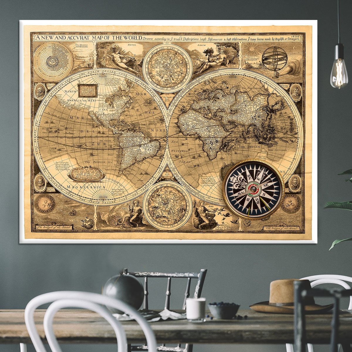 A new and accvrat map of the world Canvas Print or Poster