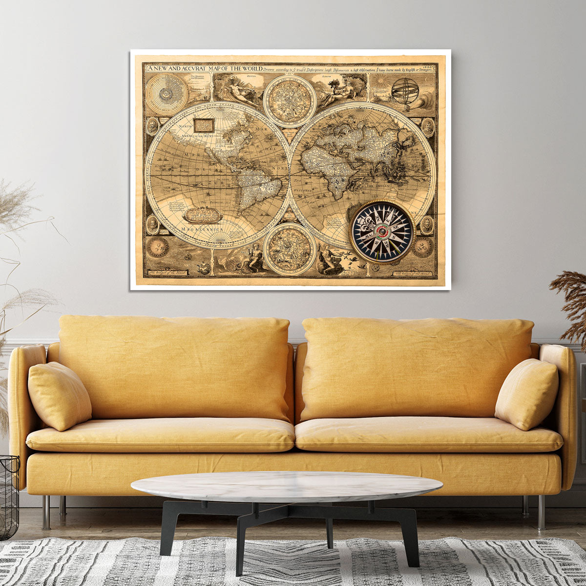 A new and accvrat map of the world Canvas Print or Poster - Canvas Art Rocks - 4