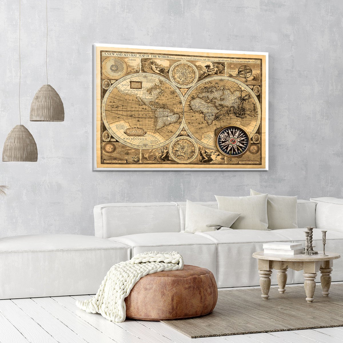 A new and accvrat map of the world Canvas Print or Poster