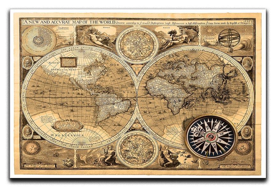 A new and accvrat map of the world Canvas Print or Poster  - Canvas Art Rocks - 1