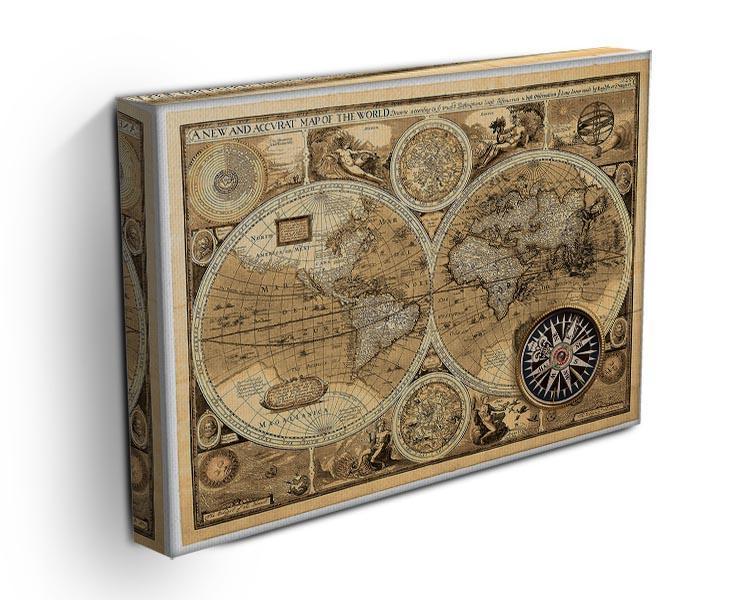 A new and accvrat map of the world Canvas Print or Poster - Canvas Art Rocks - 3