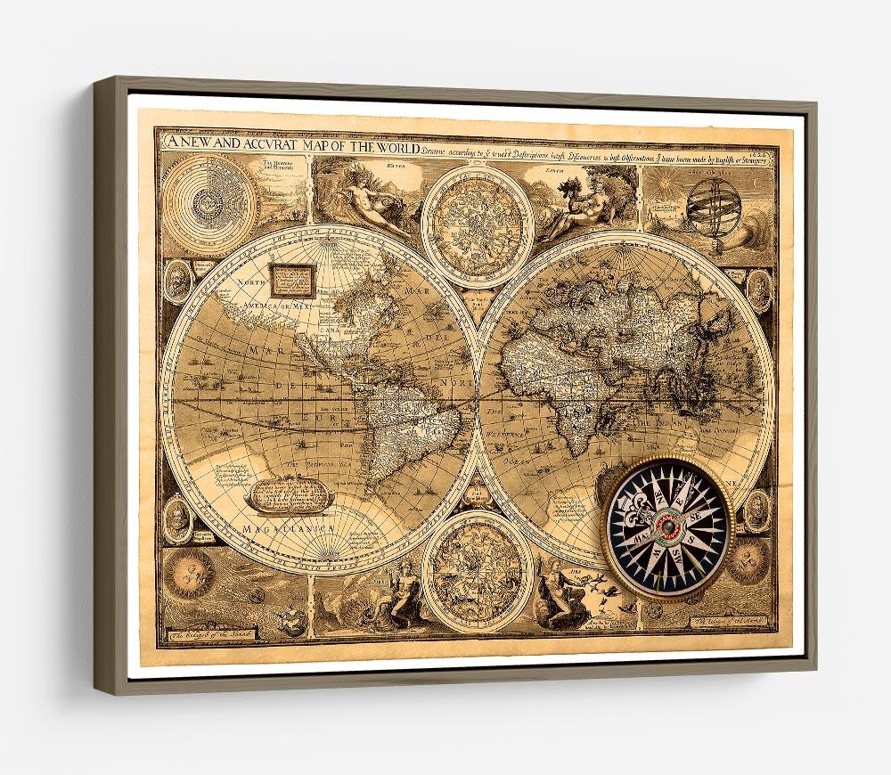 A new and accvrat map of the world HD Metal Print