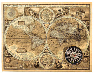 A new and accvrat map of the world Wall Mural Wallpaper - Canvas Art Rocks - 1