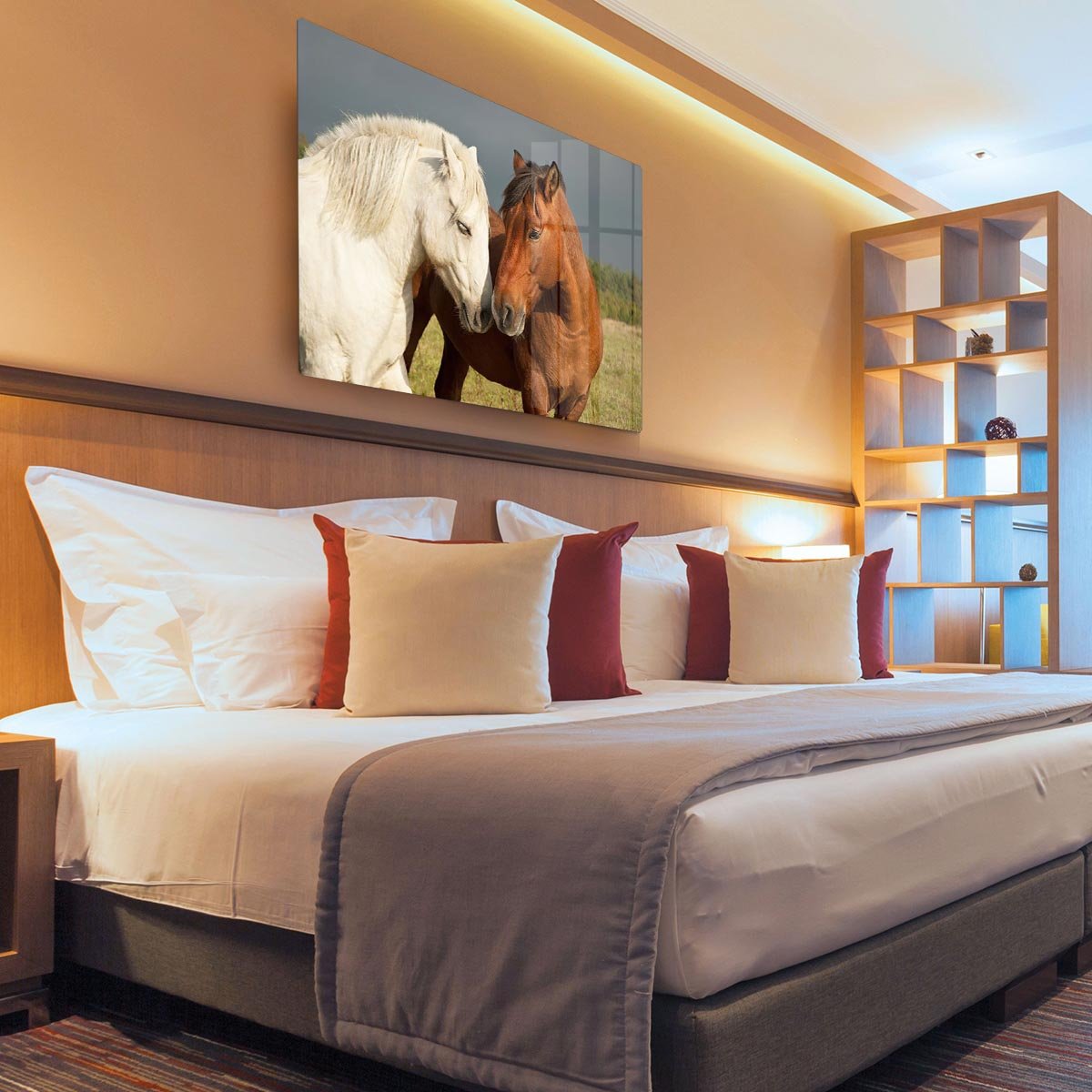 A pair of horses showing affection HD Metal Print - Canvas Art Rocks - 3