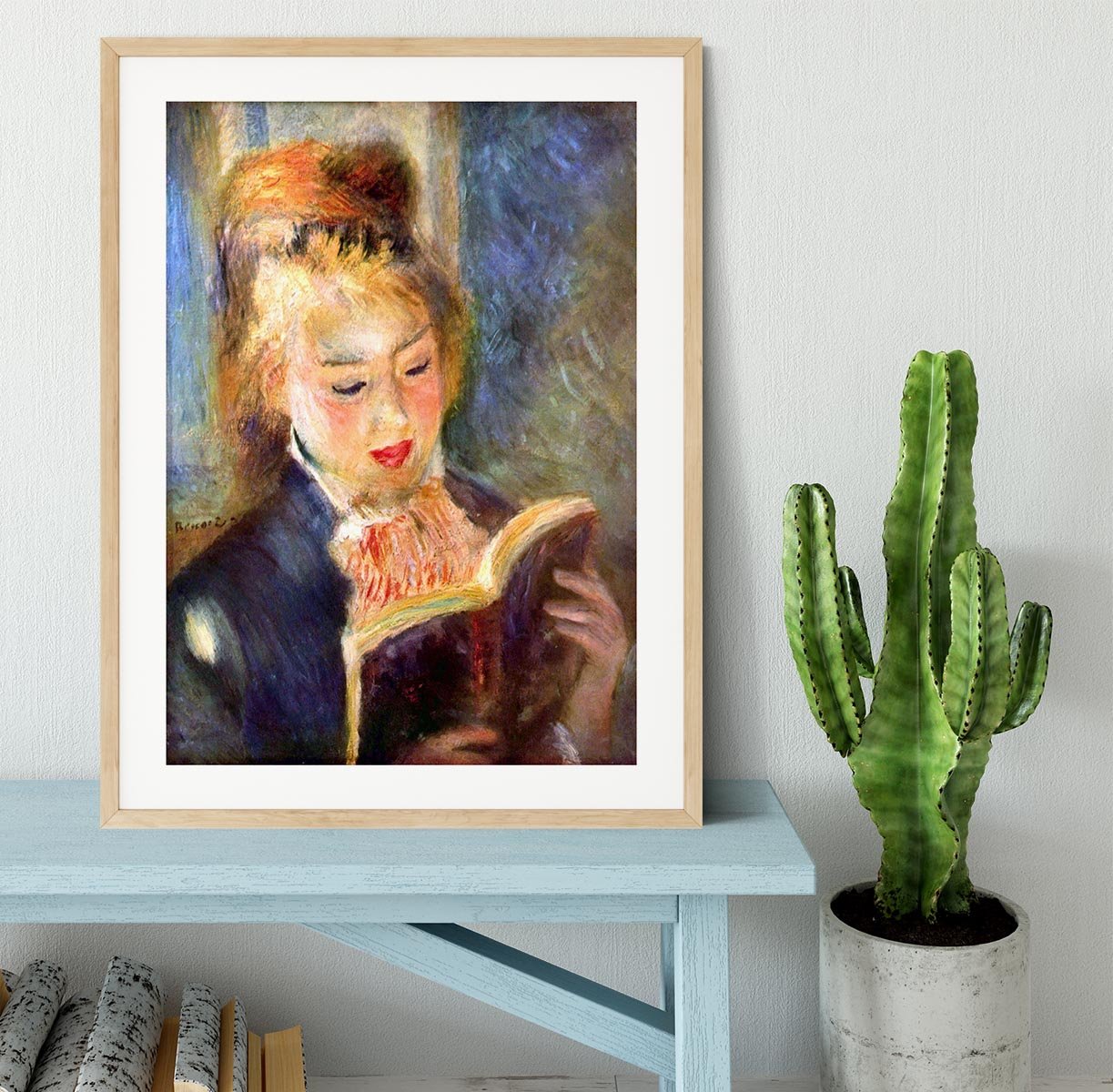 A reading girl1 by Renoir Framed Print - Canvas Art Rocks - 3