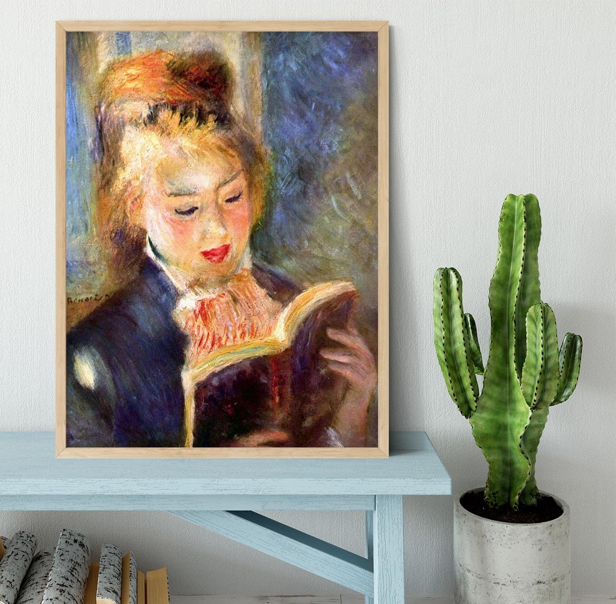 A reading girl1 by Renoir Framed Print - Canvas Art Rocks - 4
