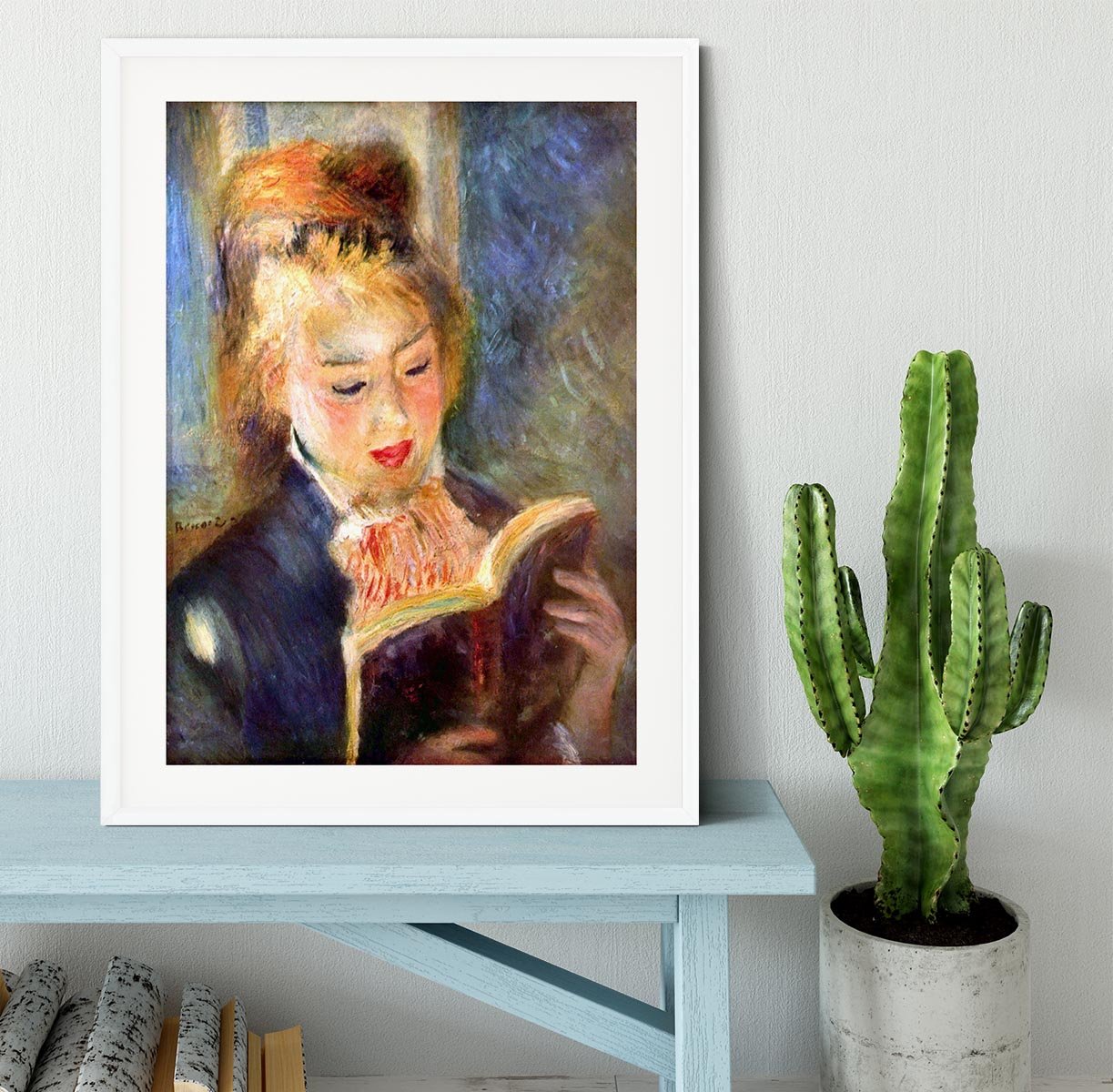 A reading girl1 by Renoir Framed Print - Canvas Art Rocks - 5