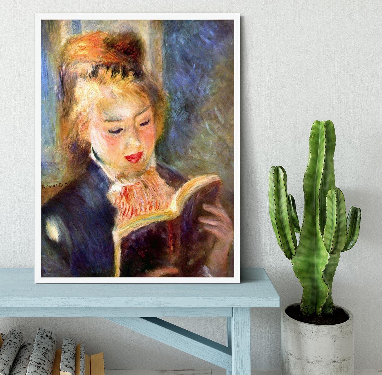 A reading girl1 by Renoir Framed Print - Canvas Art Rocks -6
