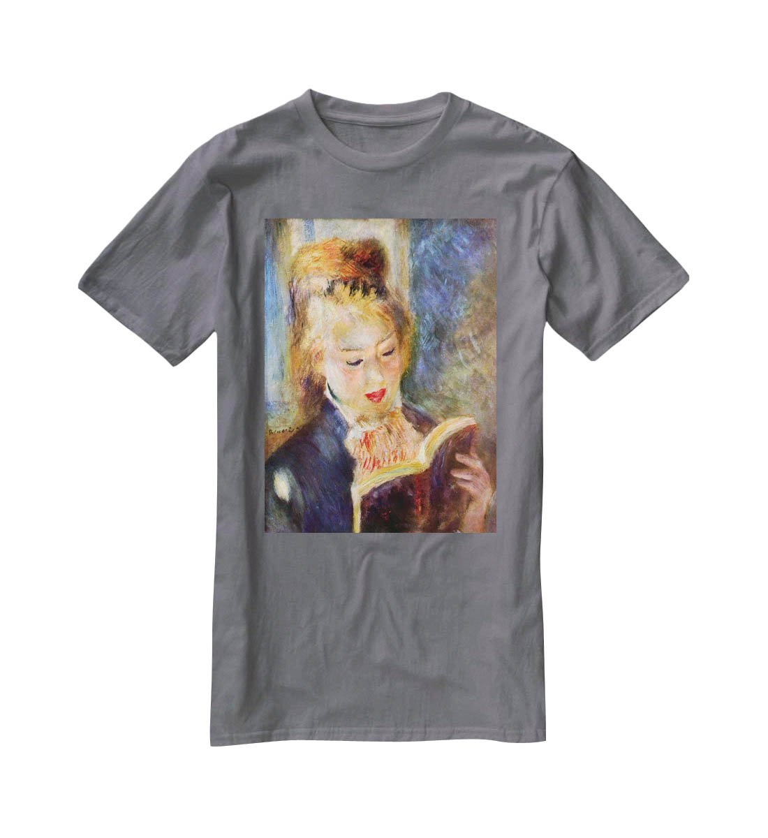 A reading girl1 by Renoir T-Shirt - Canvas Art Rocks - 3
