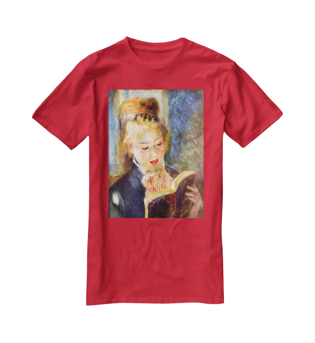 A reading girl1 by Renoir T-Shirt - Canvas Art Rocks - 4