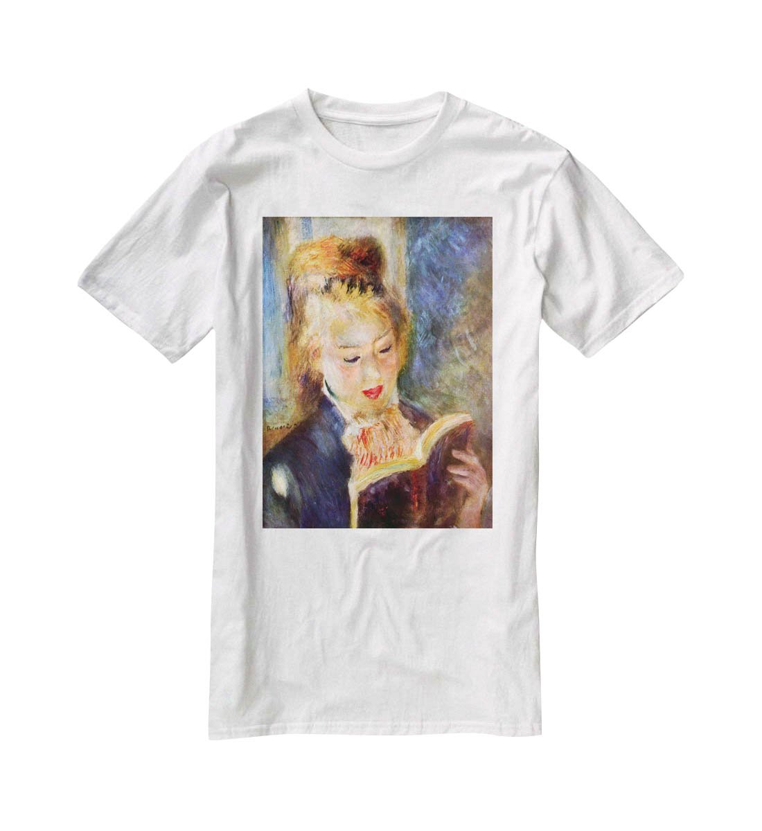 A reading girl1 by Renoir T-Shirt - Canvas Art Rocks - 5