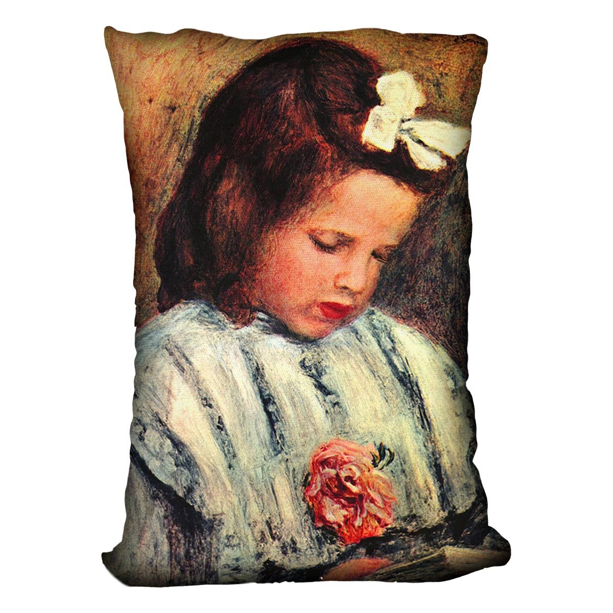 A reading girl by Renoir Throw Pillow