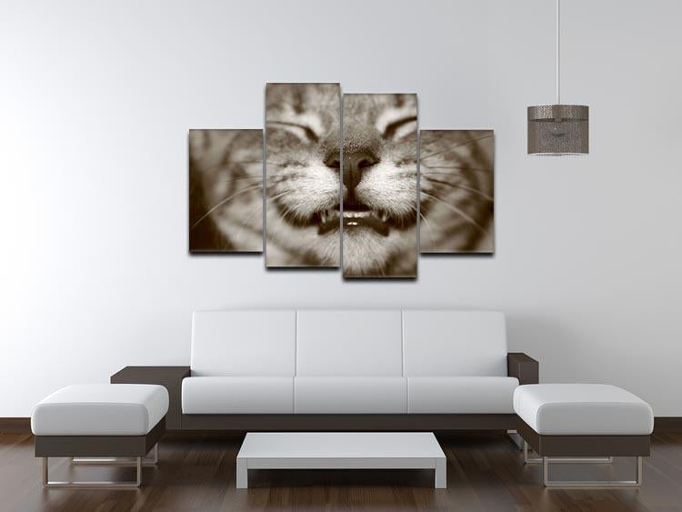 A smiling kitten 4 Split Panel Canvas - Canvas Art Rocks - 3
