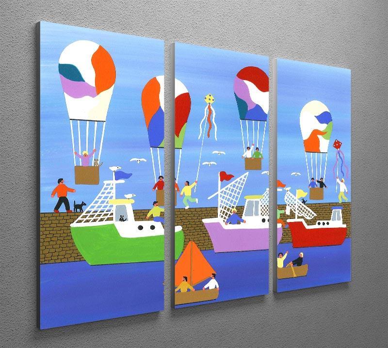 A summers day at the harbour by Gordon Barker 3 Split Panel Canvas Print - Canvas Art Rocks - 2