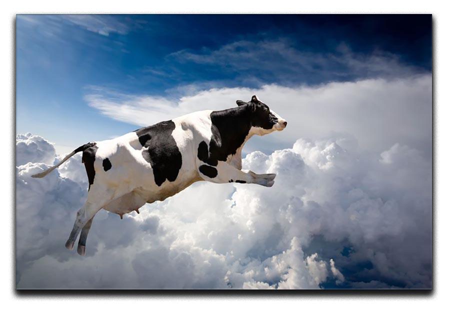 A super cow flying over clouds Canvas Print or Poster - Canvas Art Rocks - 1