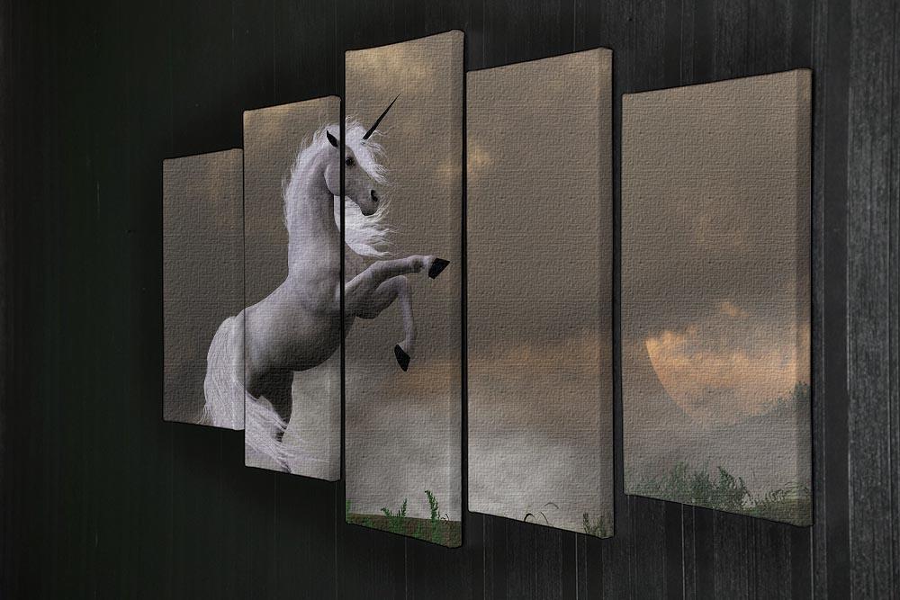 A unicorn stag asserts its power 5 Split Panel Canvas  - Canvas Art Rocks - 2