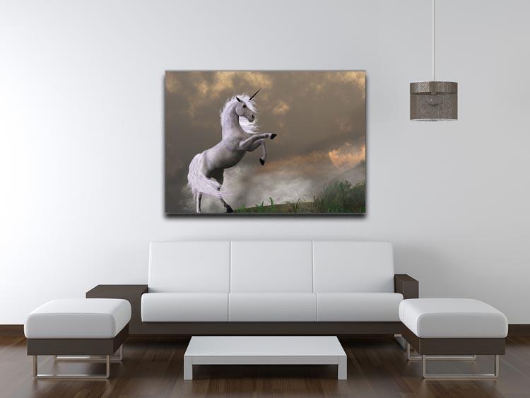 A unicorn stag asserts its power Canvas Print or Poster - Canvas Art Rocks - 4