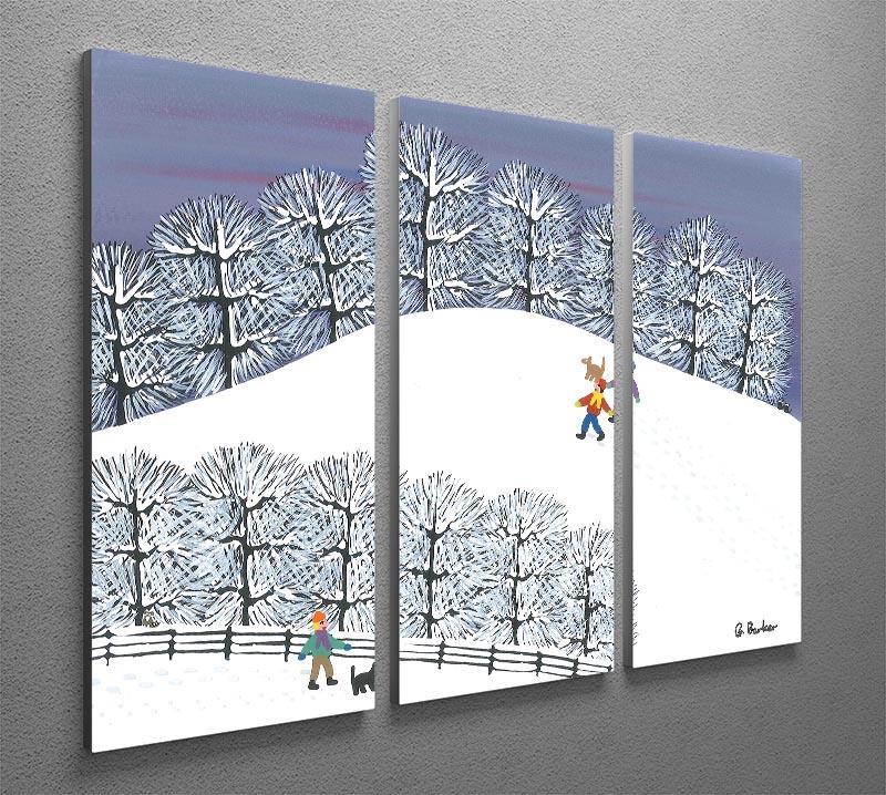 A walk in the snow by Gordon Barker 3 Split Panel Canvas Print - Canvas Art Rocks - 2
