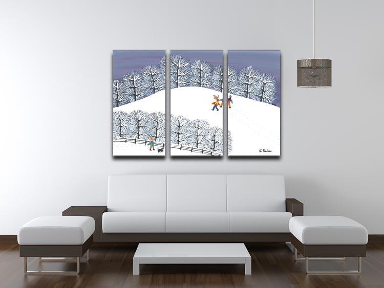 A walk in the snow by Gordon Barker 3 Split Panel Canvas Print - Canvas Art Rocks - 3