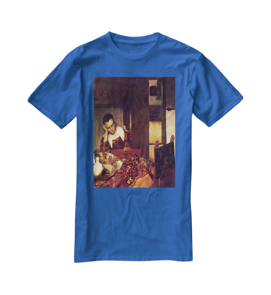 A woman asleep by Vermeer T-Shirt - Canvas Art Rocks - 2