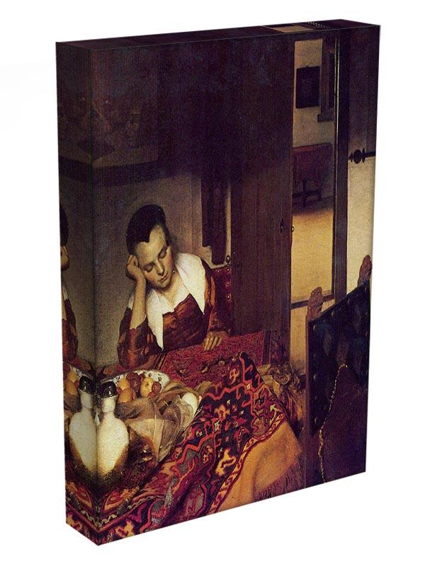 A woman asleep by Vermeer Canvas Print or Poster - Canvas Art Rocks - 3
