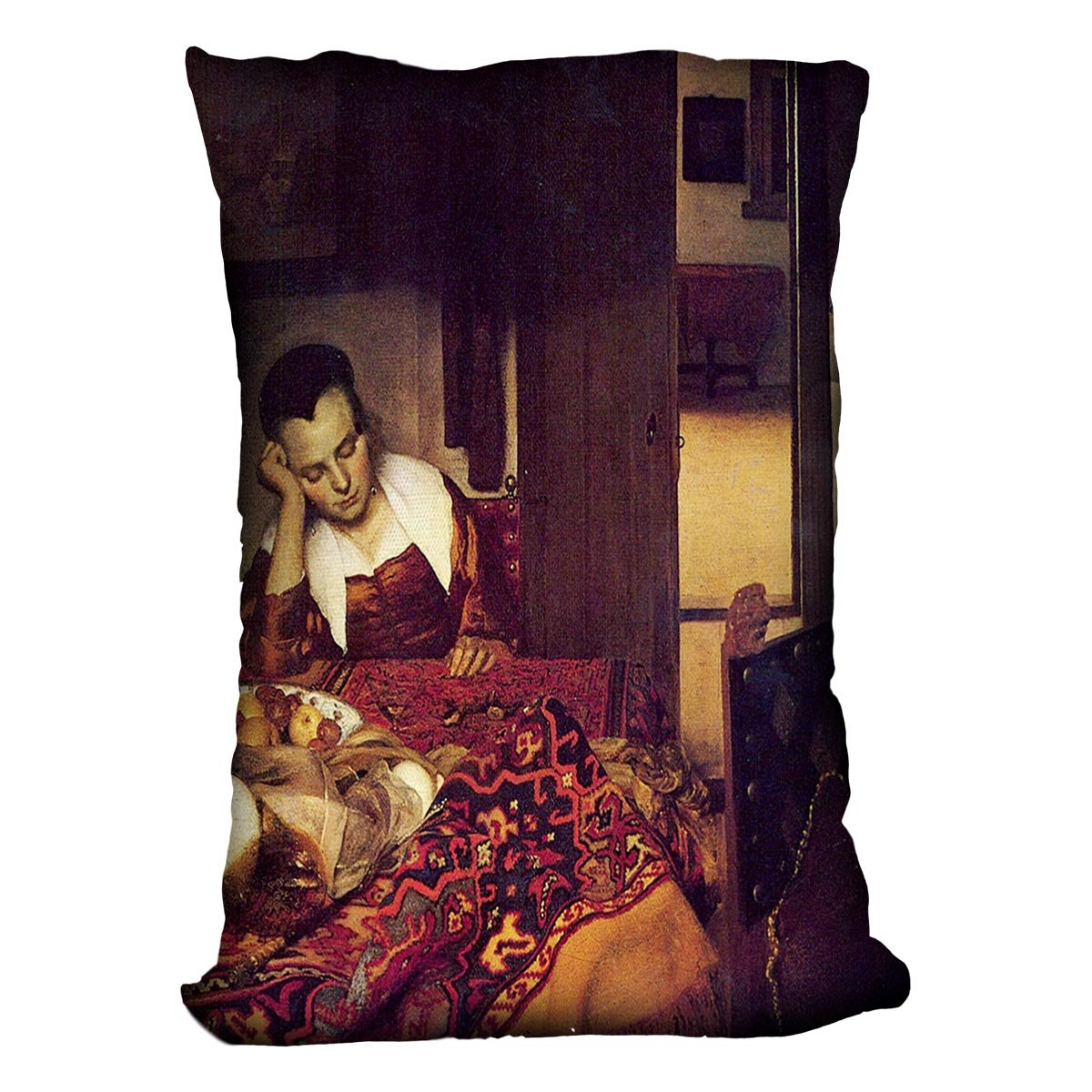 A woman asleep by Vermeer Cushion