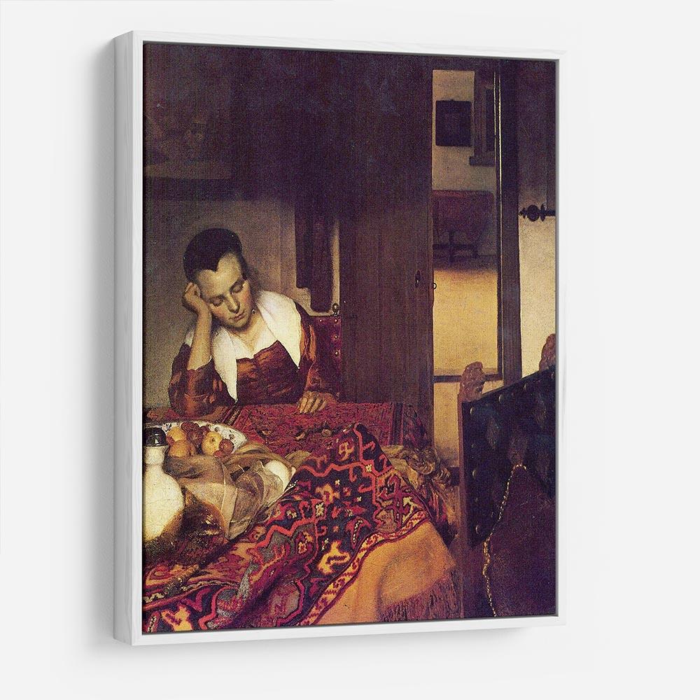 A woman asleep by Vermeer HD Metal Print - Canvas Art Rocks - 7
