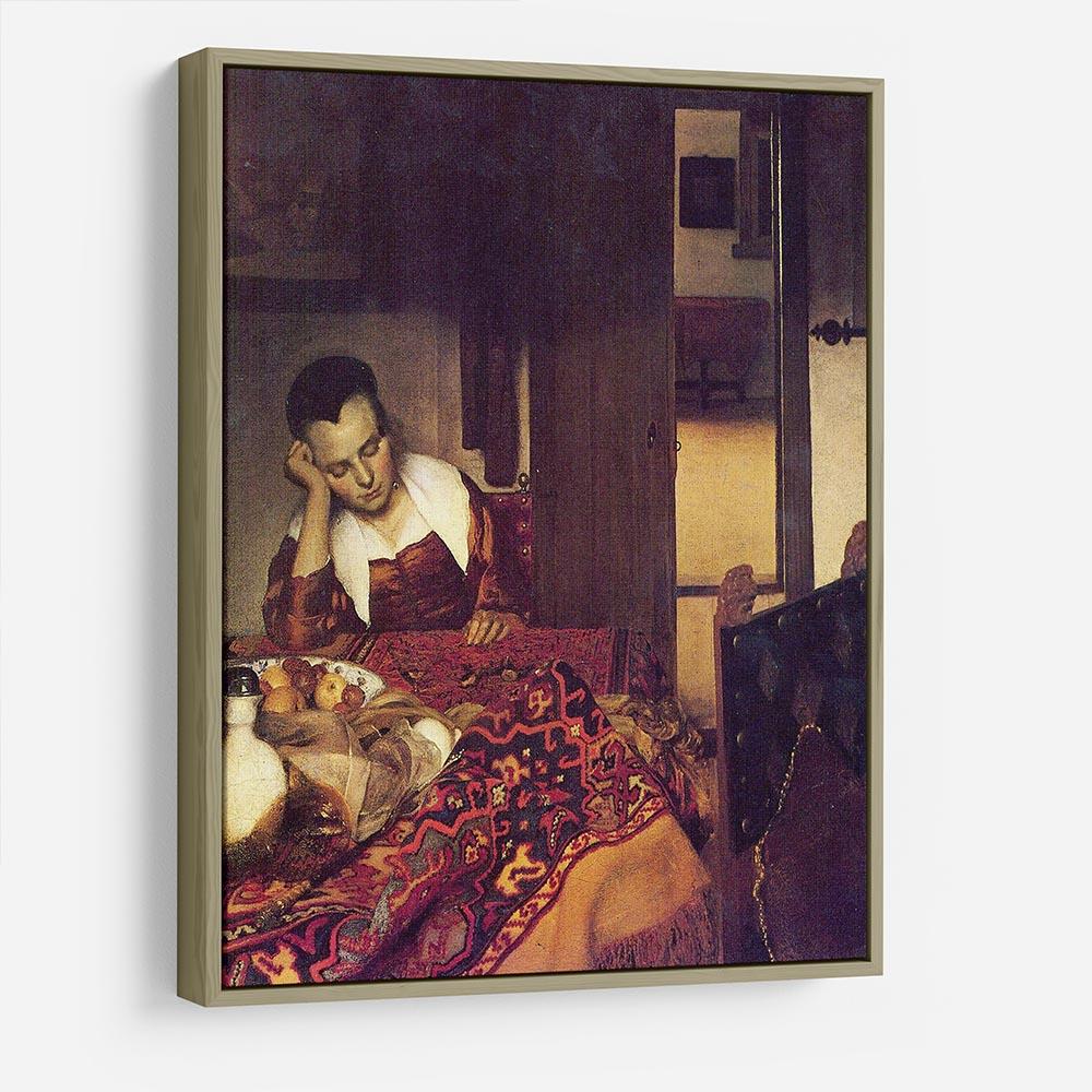 A woman asleep by Vermeer HD Metal Print - Canvas Art Rocks - 8
