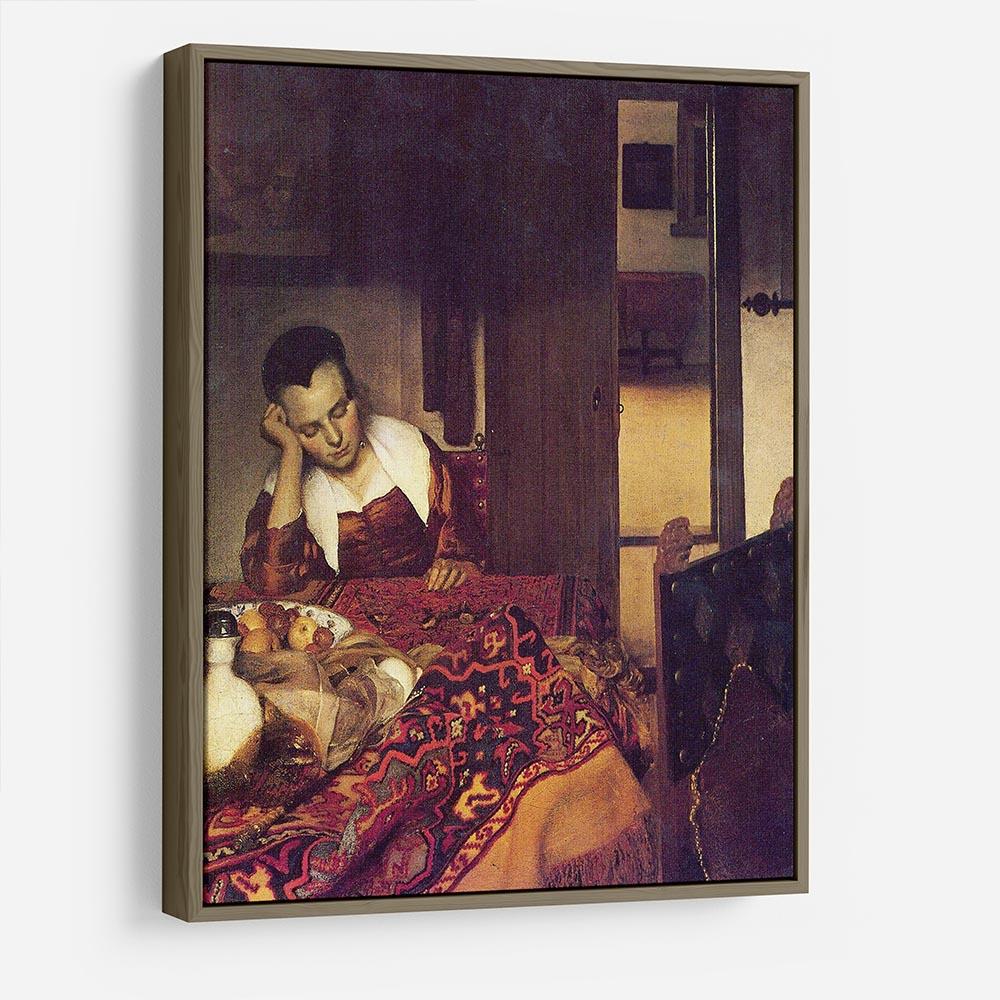 A woman asleep by Vermeer HD Metal Print - Canvas Art Rocks - 10