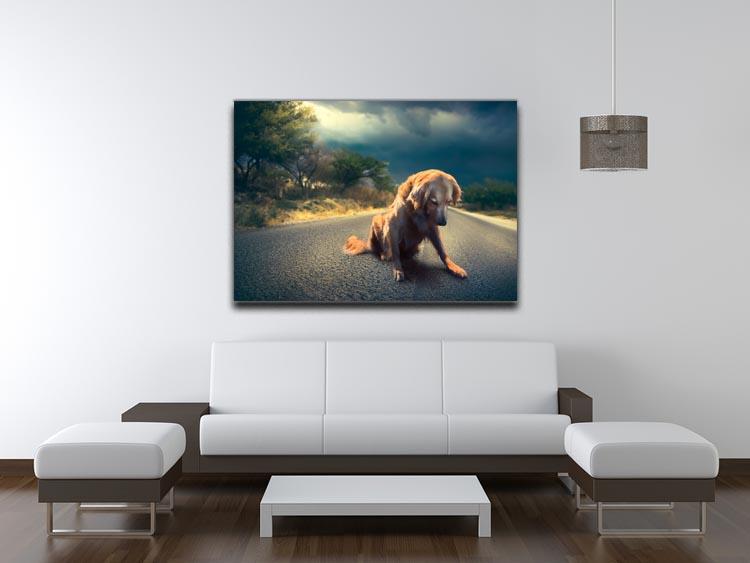 Abandoned dog in the middle of the road Canvas Print or Poster - Canvas Art Rocks - 4