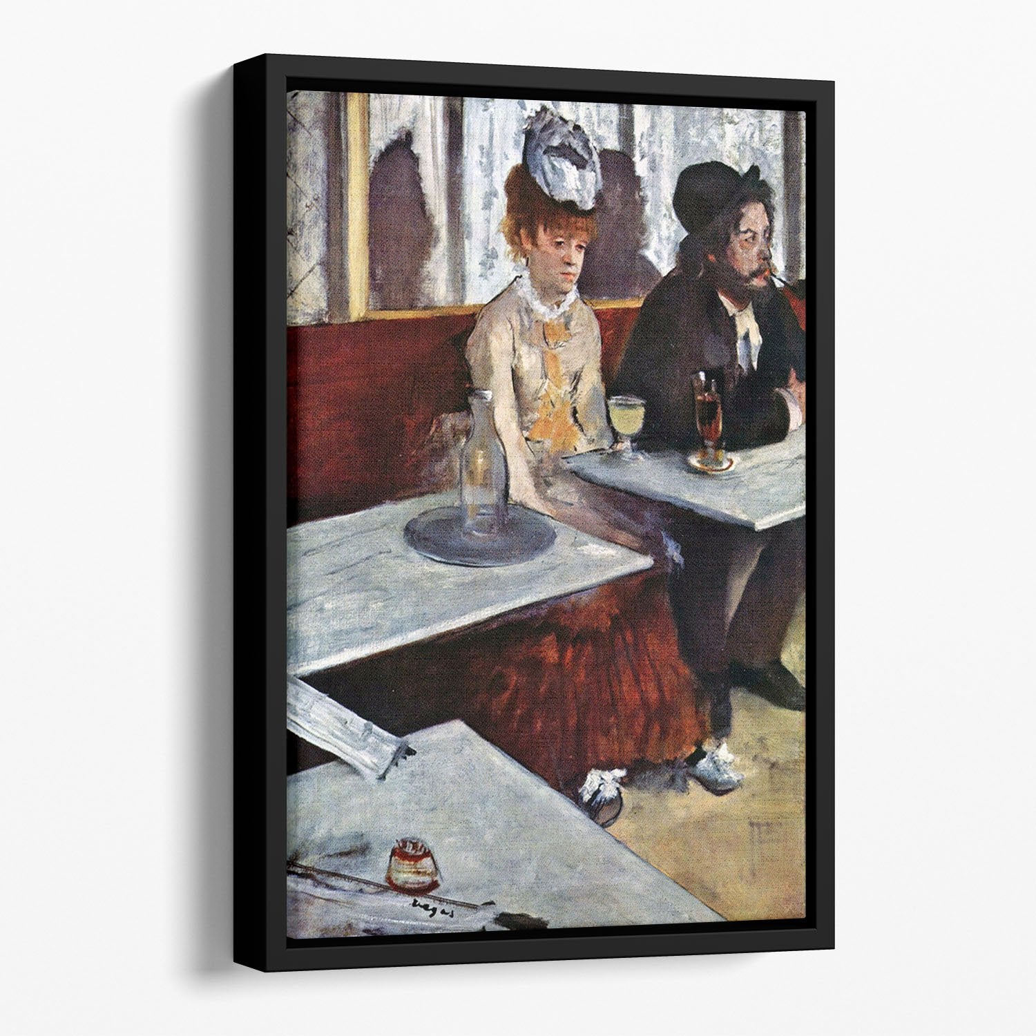 Absinthe by Degas Floating Framed Canvas