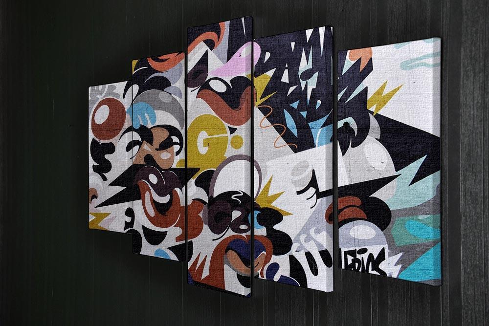 Abstract Graffiti 5 Split Panel Canvas - Canvas Art Rocks - 2