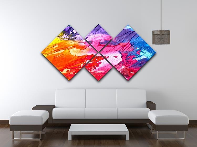 Abstract Oil Paint 4 Square Multi Panel Canvas - Canvas Art Rocks - 3