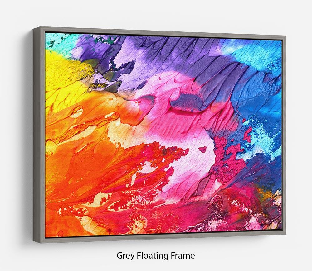 Abstract Oil Paint Floating Frame Canvas