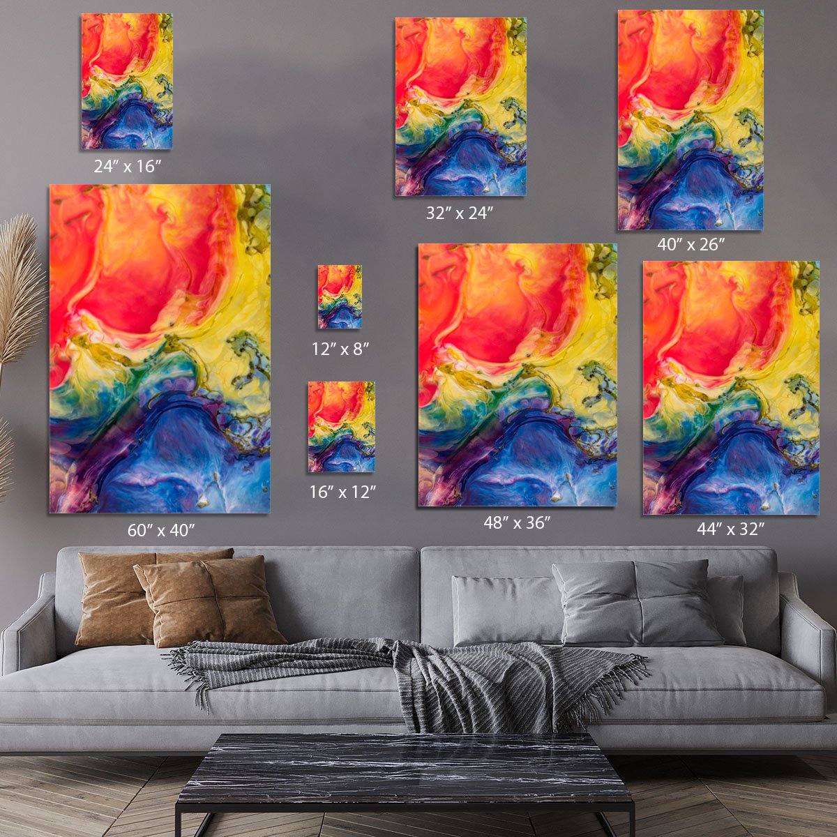 Abstract Red And Blue Canvas Print or Poster