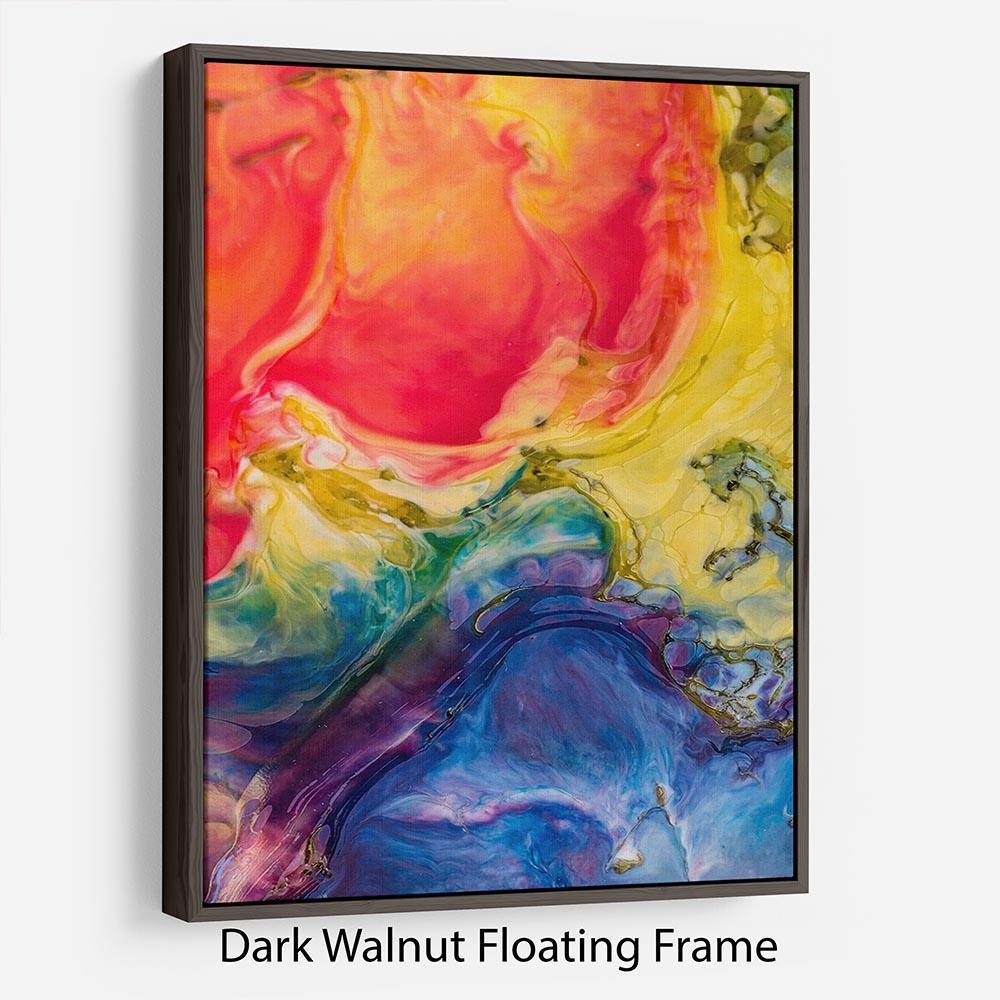 Abstract Red And Blue Floating Frame Canvas