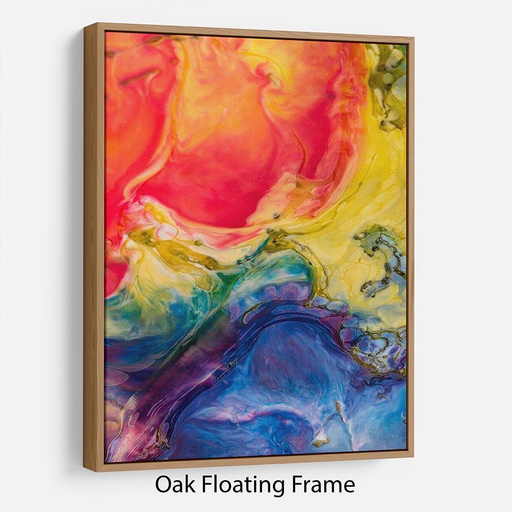 Abstract Red And Blue Floating Frame Canvas